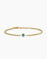 Micro Chatelaine® Chain Bracelet in 18K Yellow Gold with Hampton Blue Topaz, 4mm